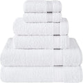 Cotton Paradise 100% Cotton Turkish Towel Set, Soft Absorbent Quick Dry, 6 Piece Towel Set, Snow White