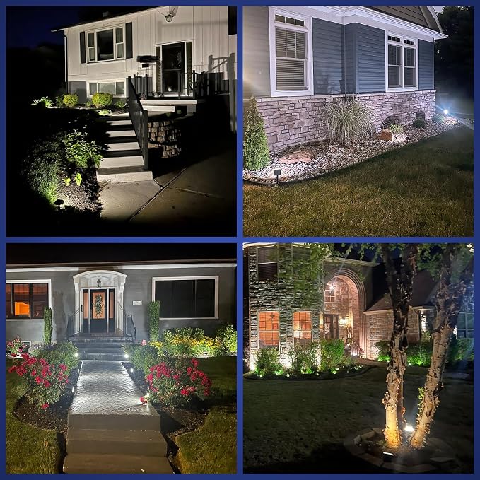 NYMPHY Solar Lights Outdoor Waterproof - 6 Pack (Cool White) | 56 LED 3 Lighting Modes IP68 Waterproof Solar Powered Garden Yard Spot Solar Lights for Outside Landscape