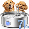 Oneisall Dog Water Fountain PWF002 with 1Filters | 304 Stainless Steel, Visual Water Level, 25dB Ultra-Quiet, 5-Stage Filtration, Dishwasher-Safe,Living Room Kitchen for Dog