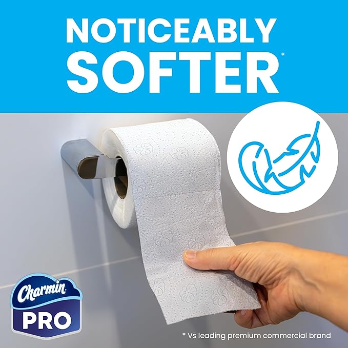 Charmin Professional Commercial Toilet Paper Rolls, Bulk 2-Ply Bathroom Tissue, Individually Wrapped, 450 sheets (75 count)