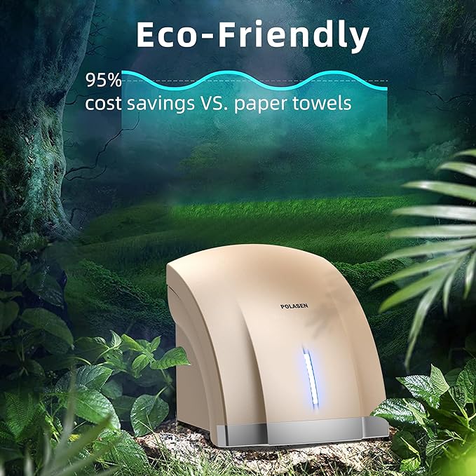Hand Dryers for Bathrooms Wall Mount 3 Pack Gold Efficient Warm Cold Wind Blower Quick Drying for Commercial Industry Restrooms