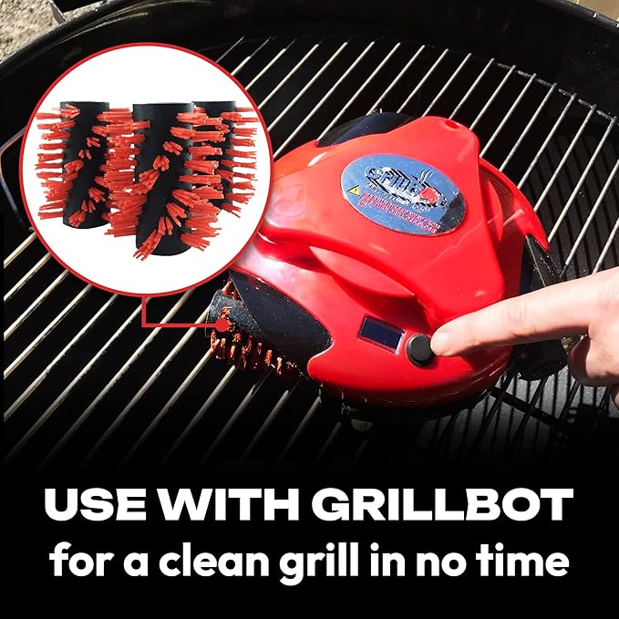 Grillbot Replacement Nylon Brushes for Grillbot Automatic Grill Cleaning Robot – Set of 3 Nylon Grill Brushes for All Grill Types, Non-Scratch & Long-Lasting