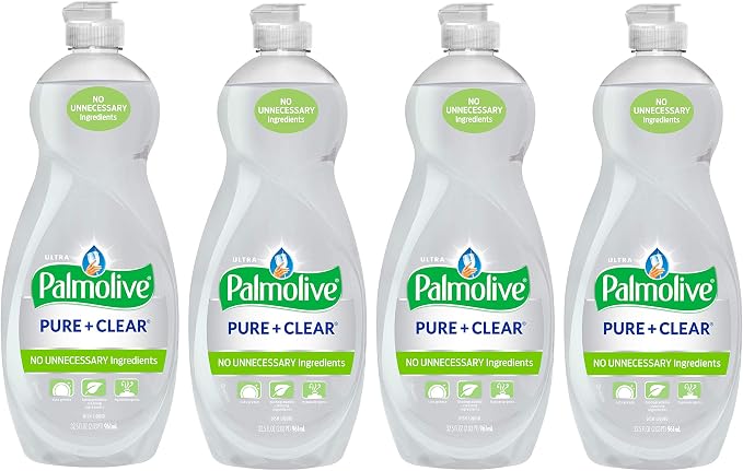 Palmolive Ultra Liquid Dish Soap, Pure and Clear, 4 Count