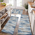 XLHOMO Kitchen Rugs Sets of 3, Non Slip Washable Kitchen Mats for Floor, Cushioned Anti-Fatigue Comfort Kitchen Mat, Rubber Backing Abstract Kitchen Floor Mat for Laundry, Desk, Sink, Office