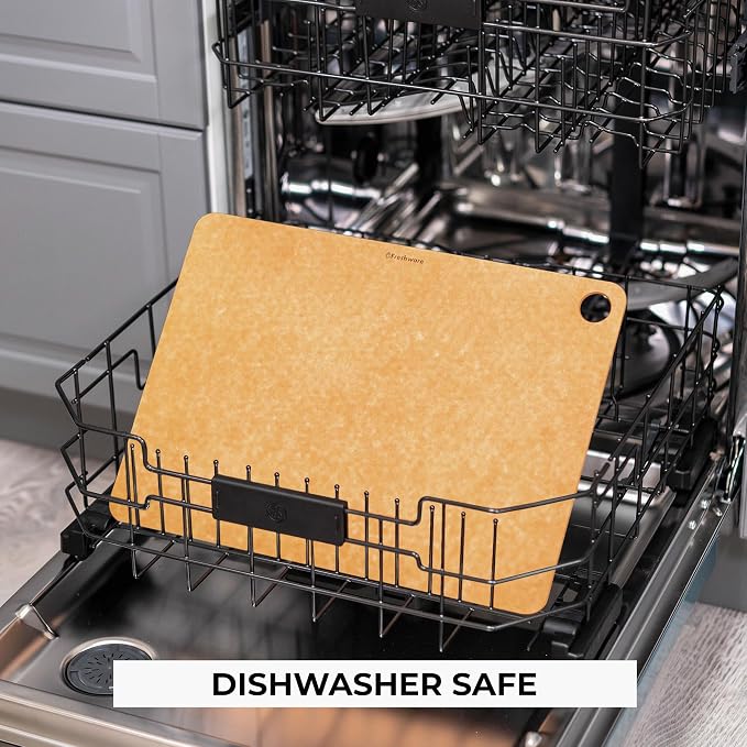 Freshware Wood Cutting Board for Kitchen, Dishwasher Safe, X Large, 18" x 13", Natural Slate