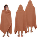 COTTON CRAFT Hooded Bath Towel for Adults – 2 Pack 100% Cotton Bath Sheet | Waffle Weave Oversized 35x70 inch Ringspun Terry Bath Wrap with a hood - Soft Super Absorbent Quick Dry – 450 GSM – Mocha