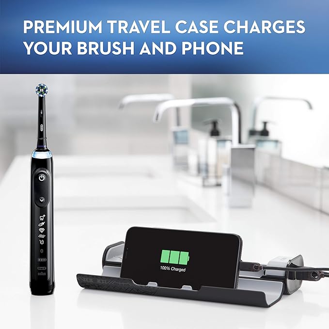 Oral-B GENIUS X Electric Toothbrush with 3 Oral-B Replacement Brush Heads and Toothbrush Case, Black