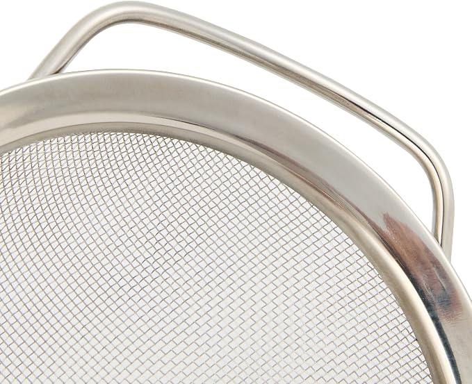 Restaurantware Fine Mesh Strainer 1 Count 12.6" x 5.5" x 2.3" with Silicone Handle Stainless Steel Extra Fine Mesh Strainer Heat-Resistant Handle Dishwasher-Safe for Rice, Quinoa, Pasta