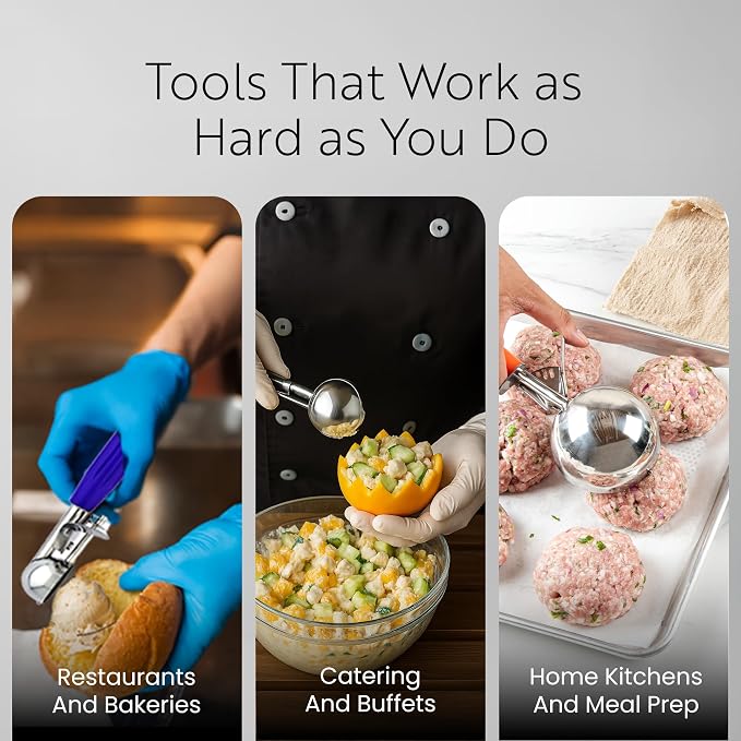 Restaurantware 0.8 Ounce Portion Scoop, 1 Trigger Release Stainless Steel Cookie Scoop - With Orchid Handle, Stainless Steel Disher, For Portion Control, Cookie Dough, Cupcake Batter, Or Ice Cream