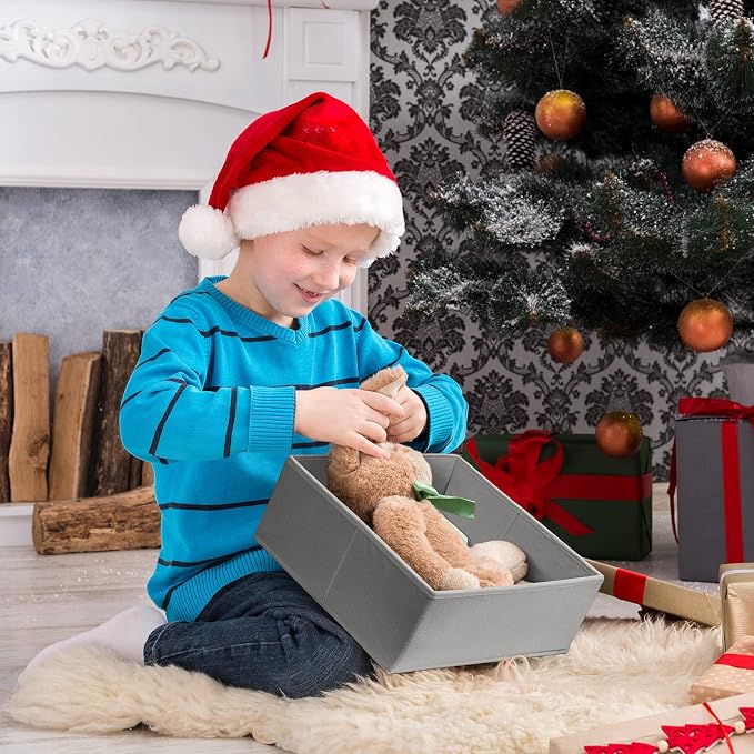 Criusia Drawer Organizer Clothes, 8 Pack Underwear Organizer, Foldable Closet Organizers and Storage Dresser Dividers for Clothes, Socks, Scarves, Ties (Gray)