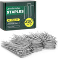 CEWOR 200 Pack Landscape Staples 4 Inches, Galvanized Metal Garden Stakes Landscaping Landscape Fabric Staples Sod Pins for Lawn, Barrier Fabric, Garden Fence, Ground Cover