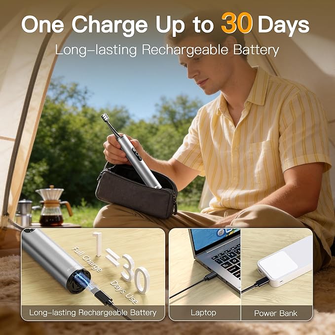 M23 Travel Electric Toothbrush for Adults, Retractable Portable Sonic Toothbrush, Aluminum Body, 30-Day Battery, Universal USB-C Charging, IPX7 Waterproof, Compact Travel Size Toothbrush