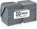 TEAWOO Gray Microfiber Cleaning Cloths Bulk Pack-50 Pack, Microfiber Towels Bulk, Towels for Cars, Cleaning Rags Gray (12x12 inches)