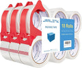 JARLINK 18 Rolls Clear Packing Tape with 3 Dispensers for Shipping | 2.7mil Thick, 1.88 Inches Wide, 55 Yards per Roll, Total 990 Yards, Comes with 3 Tape Dispensers