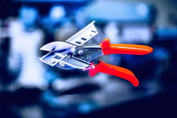 Original LÖWE Sharp Miter Shears 3.104 | With 45 Degree Stops for Precision Cutting | Professional Grade Angle Cutter Tool for Plastic, Rubber, Wood, PVC, Leather, Metal | Made in Germany