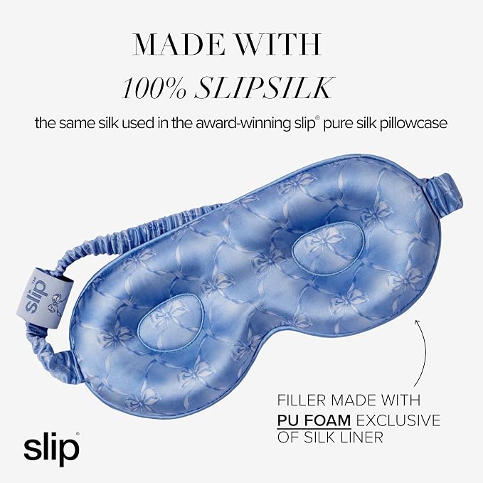 slip Pure Silk Contour Sleep Mask: Protect Your Delicate Lashes with Our Innovative, Lash-Friendly Design. Experience Uninterrupted Beauty Sleep with Slipsilk™ Comfort, 1 Contour Mask, Bluebelle
