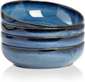 30oz Ceramic bowls set of 4-8" serving bowls for Kitchen,Pasta,Salad-Dishwasher & Microwave Safe Perfect for Housewarming, Thanksgiving, Christmas-Royal Blue