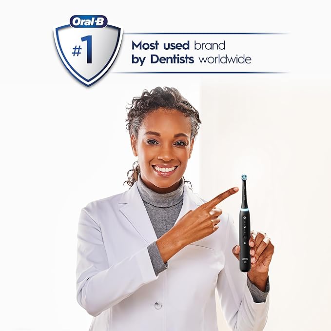 Oral-B Rechargeable Electric Toothbrush, iO5 Customizable Clean, 5 Cleaning Modes, Visual Pressure Sensor to Protect Gums, Travel Case, White