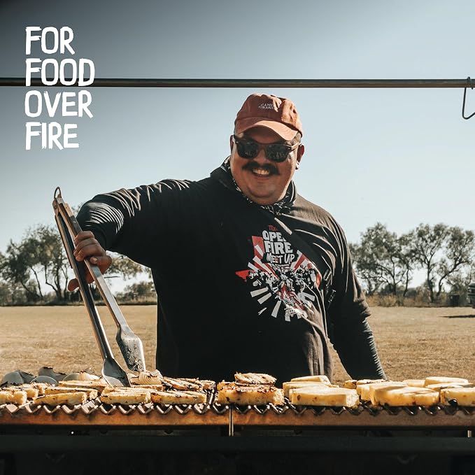 Donkey Tong 27" Heavy Duty BBQ Tongs | Extra Long Grill Tongs with Oak Wood Handle | Handmade Stainless Steel Meat Tongs for Grilling, Smoking, Charcoal & Campfire Cooking | BBQ Gift for Grill Masters
