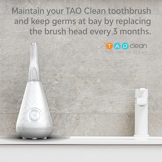 TAO Clean Sonic Electric Toothbrush Replacement Heads (6-Pack) – Replacement Heads for the TAO Clean Electric Toothbrush and Docking Station, White