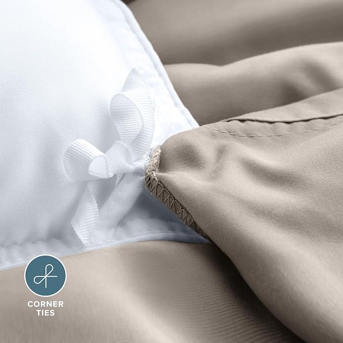 Bare Home Bedding Duvet Cover California King Size - Premium 1800 Super Soft Collection - Lightweight, Cooling - Soft Breathable Bedding Duvet Cover (Cal King, Khaki)