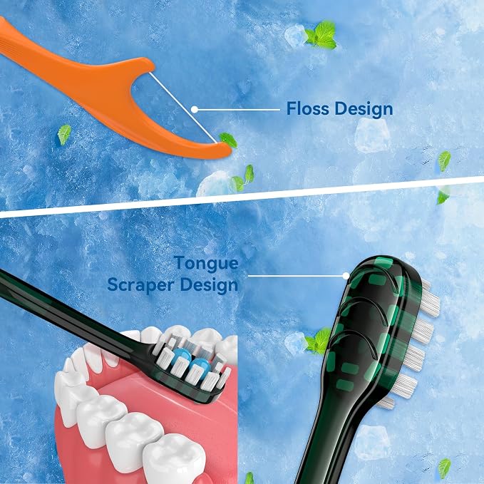 40Pack Disposable Toothbrushes with Toothpaste Pick Floss & Tongue Scraper | 5-in-1 Mini Prepasted Travel Toothbrush for Hotel Camping Flight Car Single Use Portable Individually Wrapped | Mint