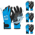 toolant 100% Waterproof Winter Work Gloves, Thermal Insulation with Grip | Touchscreen, Freezer Work for Men and Women, Cold Weather Work & Outdoor Tasks, 3 Pairs, Blue, X-Large