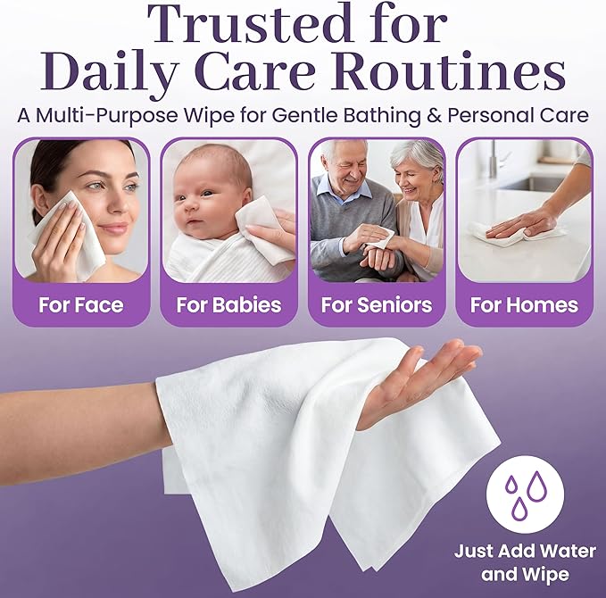Disposable Dry Wipes 200 Count - Soft Disposable Washcloths for Adults, Sensitive Skin, Baby Care & Incontinence, Extra Large 9.5" x 13.5" Unscented Cleansing Cloths, Hospital Grade - by ProHeal