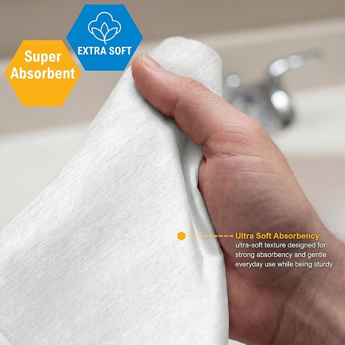 MED PRIDE Disposable Dry Wipes for Adults, Hospital Grade Washcloths, Soft and Absorbent, Ideal for Incontinence Care, 800 Count, 11in X 12in