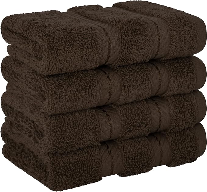 American Soft Linen 100% Cotton Luxury Turkish Towels, 4 PC Washcloth Set | Soft Absorbent Quick Dry OEKO Tex Standard 100 Certificated Durable Machine Washable Breathable Premium Hotel Quality