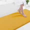 Smiry Memory Foam Bath Mat 59x24, Extra Soft and Absorbent Bathroom Mats, Non Slip Washable Carpet for Floor, Shower and Tub, Yellow