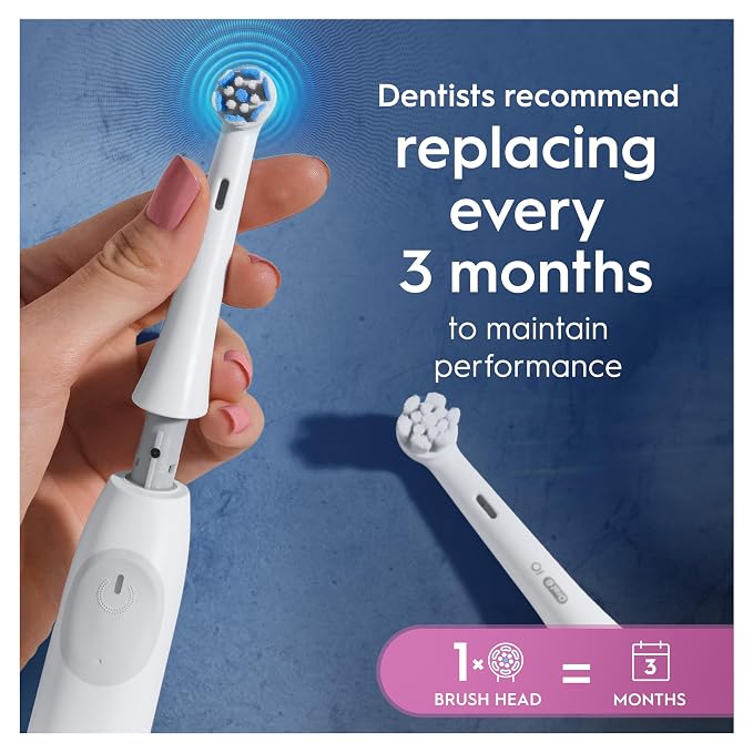 Oral-B iO Series Gentle Care, Original Replacement Round Brush Heads, Angled Bristles for Deeper Plaque Removal, Softer Brush Head for Sensitive Gums