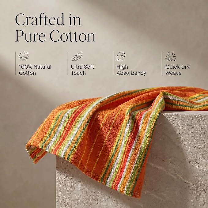 Urban Villa Kitchen Towels Cotton Dish Towels 20”x30” (Set of 6) Orange