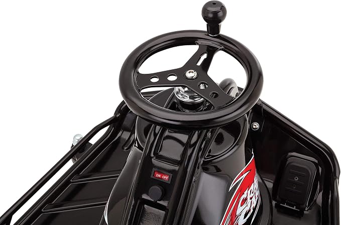 Razor Crazy Cart DLX - 24V Electric Drfting Go Kart - Enhanced Drift Bar, Brodie Knob Steering, Variable Speed, Up to 12 mph,Black/Red