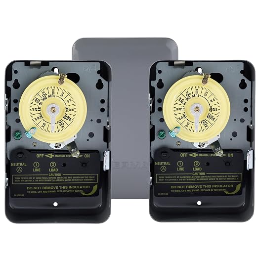 Intermatic T101 24-Hour Mechanical Timer Switch - 120V SPST, Indoor Metal Enclosure, Heavy Duty, Manual Override, 40 Amp - Ideal for Lights, Pumps, Fans, and HVAC Systems (Pack of 3)
