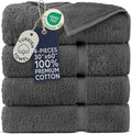 Towel Bazaar 4-Piece Extra Large Bath Towel Set, 100% Premium Cotton Turkish Towels, 30x60 Luxury Towel Super Soft and Absorbent, Perfect Use for Bathroom, Shower Towels - Dark Gray