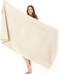 SALBAKOS Luxury 100% Turkish Cotton Bath Sheet 40x80 in (1-Piece, Ivory) | Extra Large Jumbo Oversized Bathroom and Beach Towel, Super Soft Highly Absorbent Thick Premium Hotel Quality, Made in Turkey