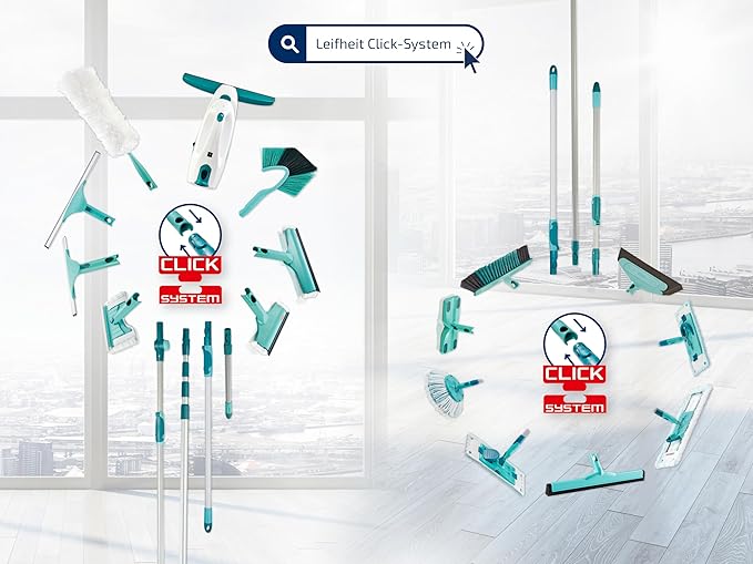 Leifheit Clean Twist Ergo 2.0 Flat Mop Set with Power Cleaner, Floor Mop with Microfibre Cover for Mist Cleaning on Laminate and Tiles, Mop with Spin Technology