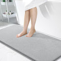 OLANLY Memory Foam Bathroom Runner Rugs 47x24, Long Bath Mats, Light Grey | Soft Quick Dry Bath Mats, Non-Slip, Absorbent Machine Washable Mat for Bathroom Floor, Tub and Shower, Home Decor Accessories