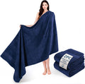 Cotton Paradise 100% Cotton Turkish Towel Set, Soft Absorbent Quick Dry, 2 Piece 35x70 Bath Sheet Set, Navy Blue