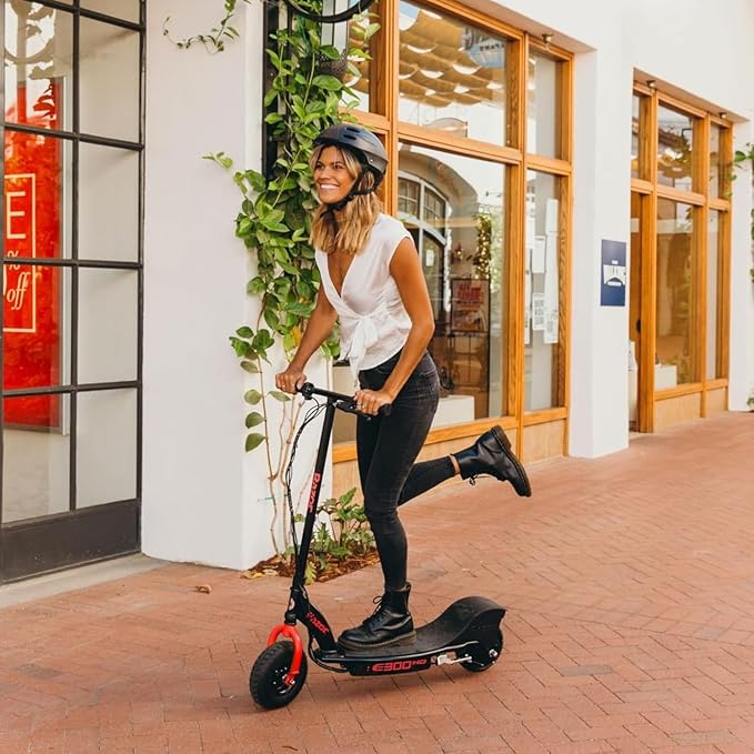 Razor E300 HD Electric Scooter for Teens & Adults - 15 MPH High-Torque Motor, 40 Min Ride Time, 220 lbs Max Weight, 9” Pneumatic Tires, Steel Frame