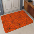 Small Door Mat Indoor Outdoor 15.7"x23.6", Orange Halloween Absorbent Non Slip Entry Rug, Black Spiders Net Classic Gingham Low Profile Welcome Mat for Front/Side Door Apartment Entrance Bathroom