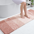 OLANLY Bathroom Runner Rugs Mat 59x20, Extra Soft Absorbent Microfiber Bath Rugs, Rubber Backing, Quick Dry, Washable Long Bath Mats for Bathroom Floor, Tub and Shower, Home Decor Accessories, Peach