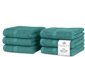Villa Celestia Cotton Washcloths Set of 6, 12x12 Inch, 100% Ring-Spun Combed Cotton, Soft Absorbent Quick-Dry Wash Cloths for Face and Body, Oeko-TEX Certified, Hotel & Spa Quality, Teal