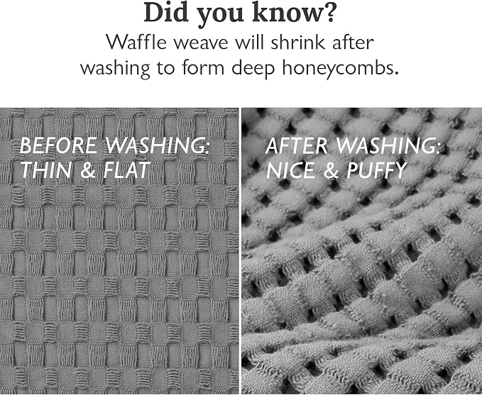 GILDEN TREE Waffle Bath Towels Wash Cloths for Showering, Exfoliating Washcloth Quick Dry Towel, Face Towels for Washing Face Cotton Washcloths Set of 4, Modern Style (Slate)