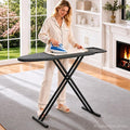 APEXCHASER Ironing Board Full Size, Iron Board and Ironing Board Set Height Adjustable, Foldable Ironing Boards Standard Size, Iron Table Stand with Anti-Skid Legs and Iron Rest, 13" x 43" Black