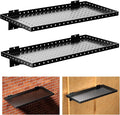 Garage Wall Shelving 2-Pack, 24"x12" Wall Mounted Shelves, Heavy Duty Shelves for Garage Storage, Holds Up to 100 lbs, Black