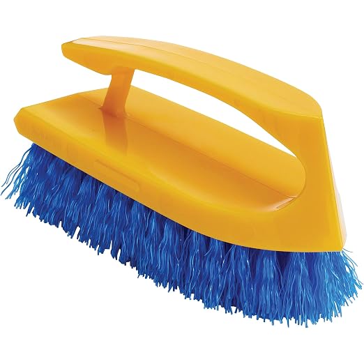 Rubbermaid Commercial Products Iron Handle Scrub Brush, 6-Inch, Yellow/Blue, for Tile/Grout/Walls/Countertops, Pack of 12