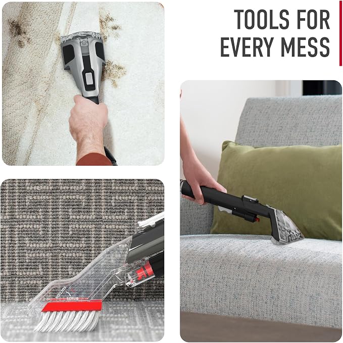 Hoover CleanSlate XL Deep Cleaning Carpet + Upholstery Spot Cleaner Machine with Specialized Tools, Permanent Stain Remover, Pair with Hoover Portable Spot Cleaner Solution