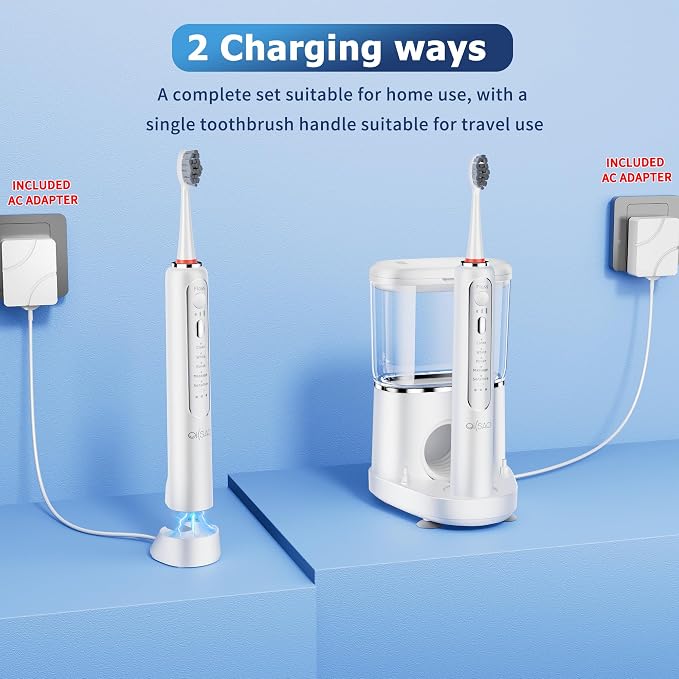 Electric Toothbrush with Water Flosser Combo,Sonic Flossing Toothbrush Wh | 3-in-1,5 Brush Modes,500ML Tank,Gum Care,Braces Friendly ,Bridge Cleaning Sonic Toothbrush & Water Flosser Combo
